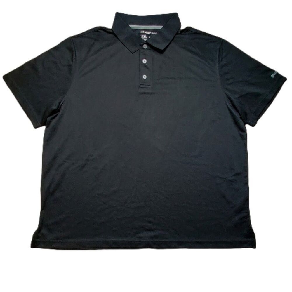 Reebok Golf Polo Shirt 2XL Black Performance Athletic Y2K Dadcore